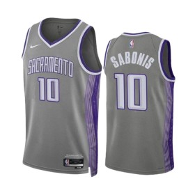 Män Sacramento Kings Tröja Domantas Sabonis 10 Nike 2022-23 City Edition Grå Swingman